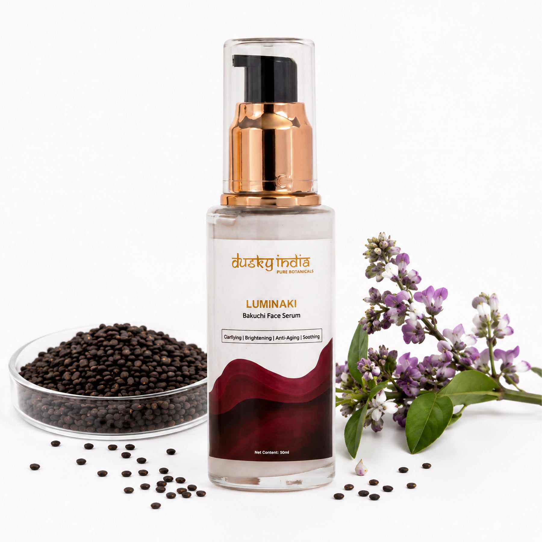 Retinol alternative serum | Luminaki Bakuchi Face Serum by Dusky India